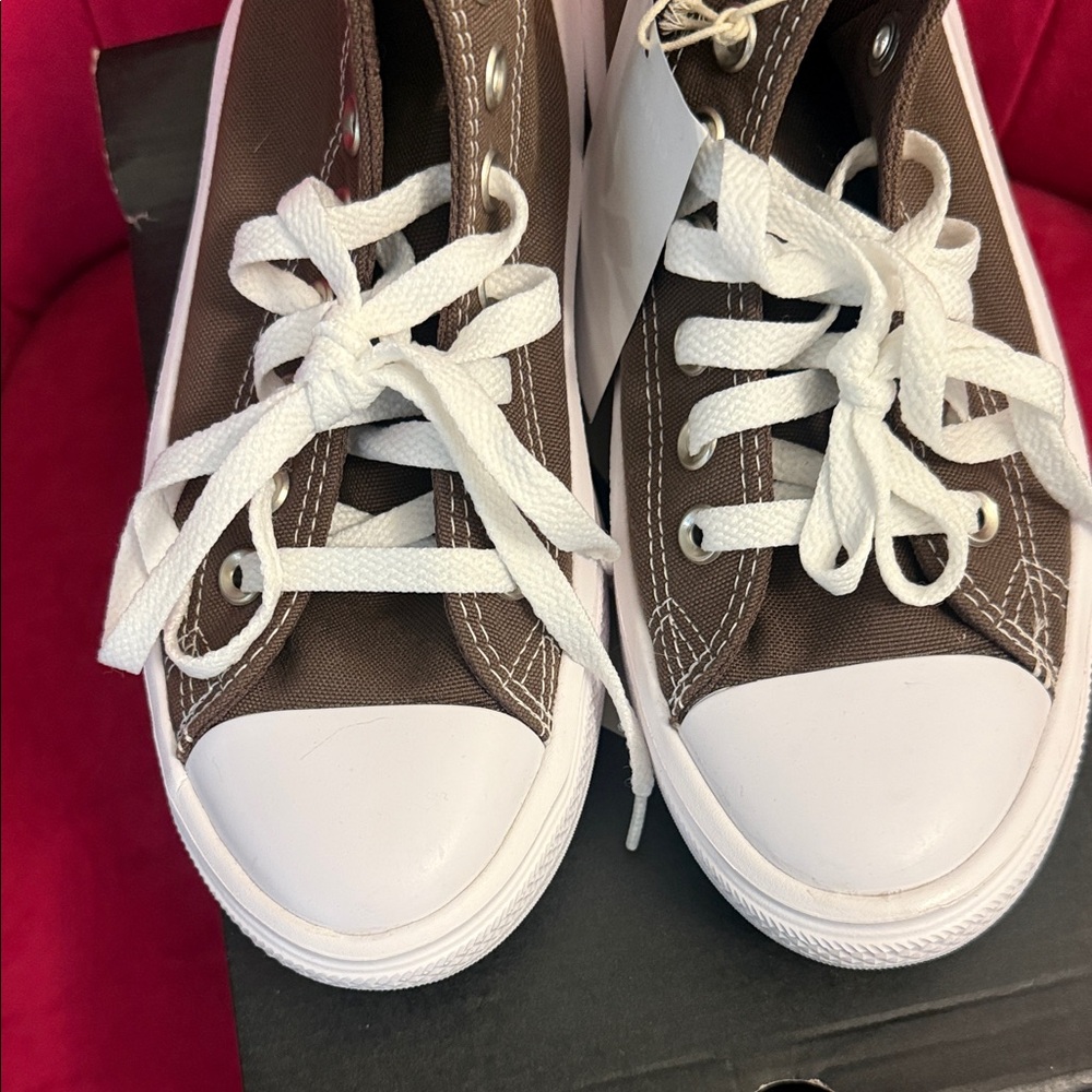 Converse Chuck Taylor Platform High Top Sneakers - Brown & White - Picture 5 of 5